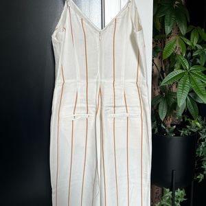 White striped jumpsuit by Anthropologie!